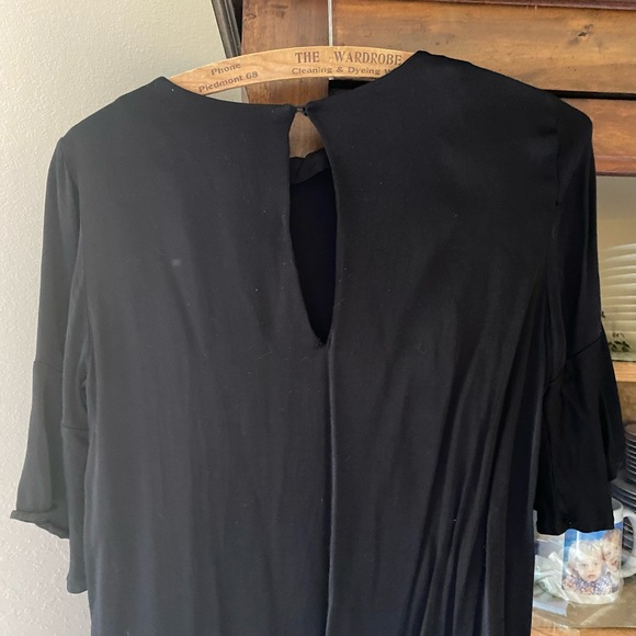 Zara Basic Asymmetrical Black Satin Dress - Picture 8 of 8